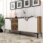 Hanah Home Consola Industrial Venedik Nogal y Blanco 180x78x35 cm